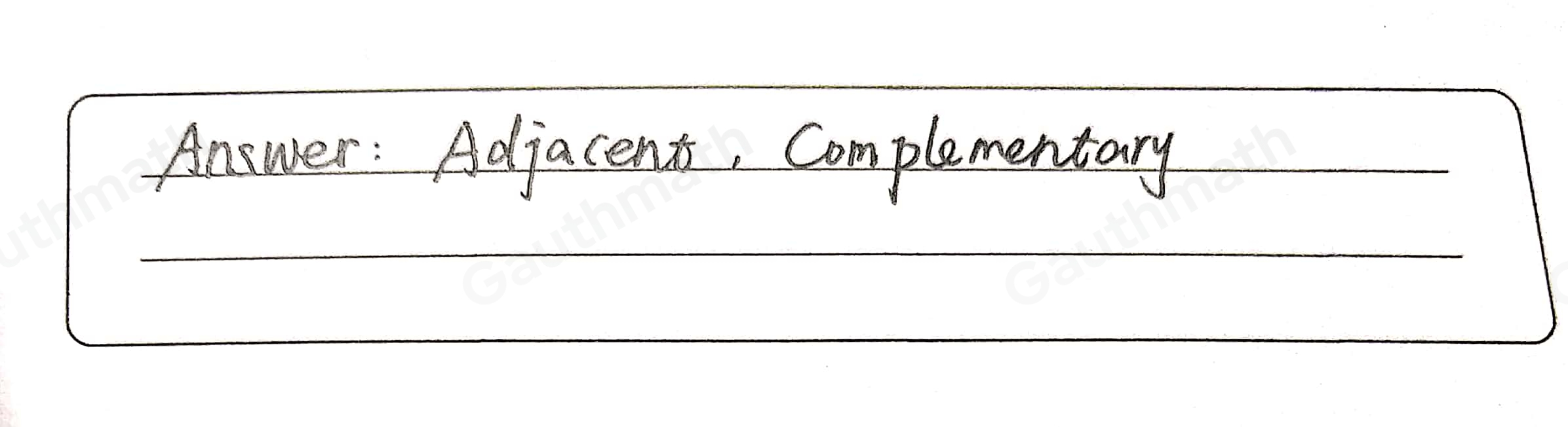 Classify angle 1 and angle 2 using all relationships that apply. Adjacent Vertical Complementary Supplementary Linear Pair